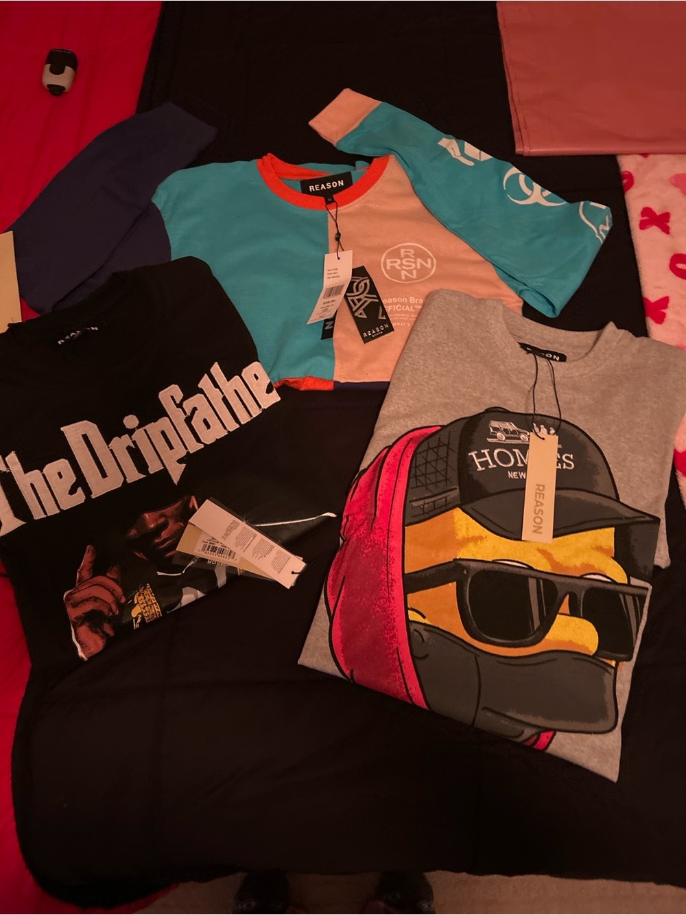 New Reason Colorblock Tee 3 piece bundle - Simpson, dripfather multi long sleeve